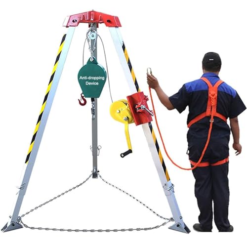 Confined Space Tripod Kit with 1200 1800 2600 LBS Winch, Aluminum Alloy Emergency Rescue Tripod, Fall Protection Lifting and Rescue Equipment for Underground Pipe/ Harsh Conditions ( Color : 2600lbs W