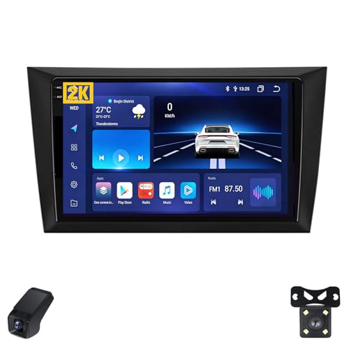 2K Radio para Coche para Volkswagen Golf 6 2008-2016 Pantalla Táctil Android Estéreo para Coche 9-Inch/CarPlay/Android Auto/WiFi/RDS Radio FM Am/GPS/Cámara Visión Trasera/ADAS DVR(M700S 2K)