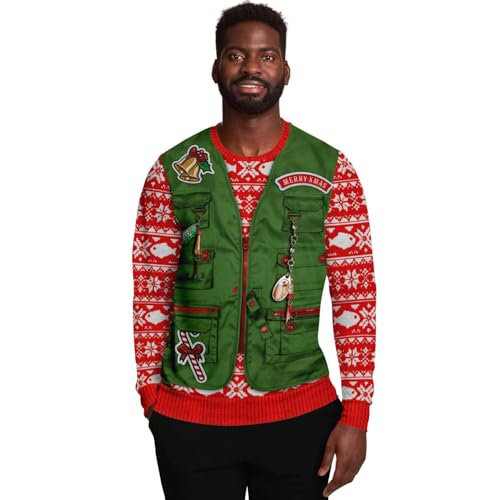 Fishing Vest Print Christmas Sweatshirt, alternative view 1