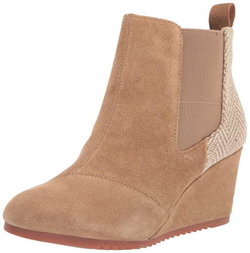 TOMS Women's Bailey Ankle Boots, Toffee, 8.5, Suede/Textile/Leather &ndash; Booties for Women