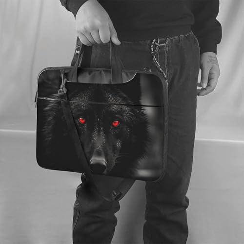 Housse ordinateur portable loup housse PC antichoc noire et pochette étui - 2