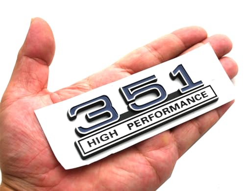 Image of 2pcs 351 5.8 Liter Engine High Performance Emblems Badge 3D Decals Stickers Cars Trucks (Chrome Blue)
