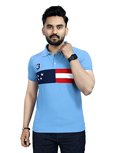 Image of Men's Cotton Embroidred Stretchable Polo T-Shirts Half Sleeves 250 GSM Cotton Regular Fit T-Shirt for Everyday Wear