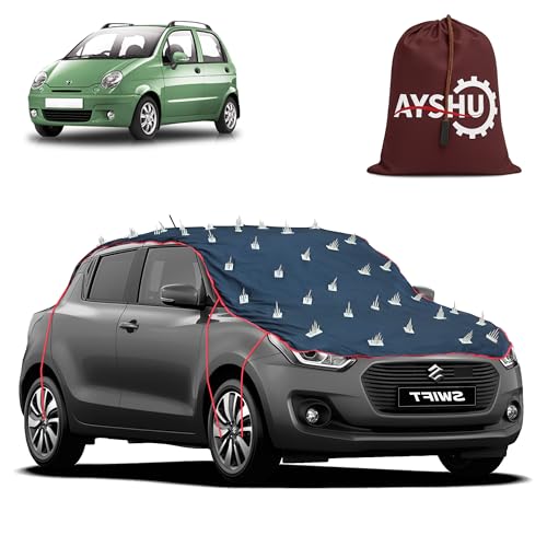 Image of AYSHU Water-Resistant Spike Car Cover for Daewoo Matiz - Protects from Dogs, Monkeys, Dust, Sunlight & UV - Full Roof Universal Fit