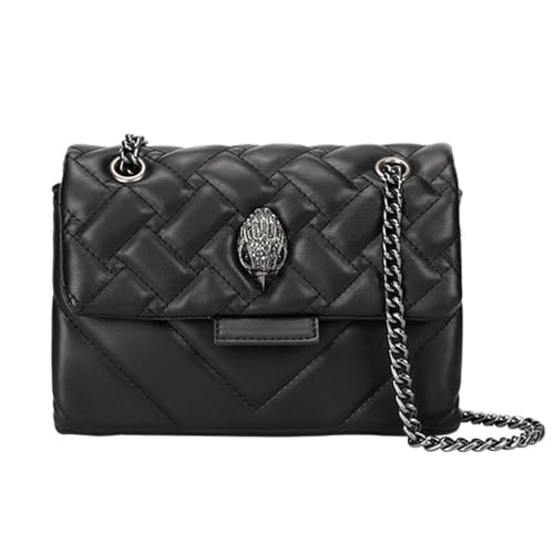 Image of Rejolly Rainbow Stripe Crossbody Shoulder Bag for Women Color Blocking PU Leather Colourful Purse with Chain Strap | PU Leather, with Chain Strap