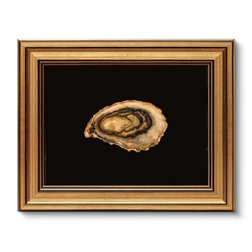 Image of VIYYIEA Vintage Gold Framed Wall Art for Living Room, Oyster Canvas Prints Home Decor, Oil Painting Picture, Bedroom Wall Decor Gifts for Friends or Family -(10L x 8W)