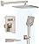 Gabrylly Shower System with Tub Spout, Wall Mounted Tub Shower Faucet Set for Bathroom with High Pressure 10" Rain Shower head and 3-Setting Handheld Shower Head Set,Brushed Nickel