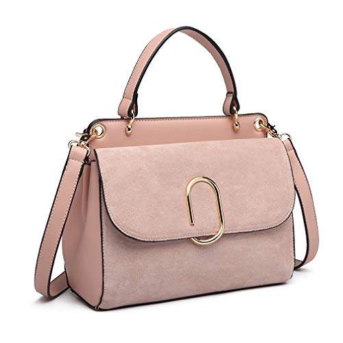 Miss Lulu Sacs Porté Epaule Femme,Petit Sac à Main Bandoulière,Sac à Rabat Élégant avec Suede et PU Cuir