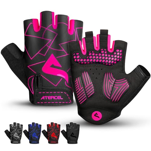 ATERCEL Fahrradhandschuhe Halbfinger für Herren Damen - Radsporthandschuhe MTB Handschuhe mit SBR-Polsterung für Radfahren, MTB, Fitness