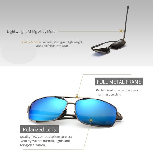 Image of SUNGAIT UV protection Ultra Lightweight Rectangular Polarized Sunglasses