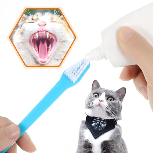 Tyqour 8 Stück Kleine Hund Zahnbürste Klein Weiche Hundezahnbürste für Kleine Hunde Katzen Zahnbürste Mini Tragbar Haustier Katzen Katzenzahnbürste für Katzen Hund Welpen Kätzchen Kleinen Rassen