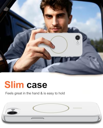 Image of Magnetic for iPhone 17e Case /iPhone 16e Case,Shockproof Matte Case,White | with Screen Protector,Compatible with MagSafe,Military Grade Drop Protection,Full Camera Protection,Non-Slip Design Cover
