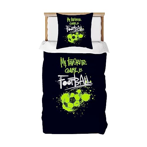 DJDEA Bettwäsche Fussball Mikrofaser, Weich und Warme Bettwäsche 135x200 Kinder mit Kissenbezug 80x80cm, Fussball Bettwäsche für Fußballfans 1 DJDEA Bettwäsche Fussball Mikrofaser, Weich und Warme Bettwäsche 135x200 Kinder mit Kissenbezug 80x80cm, Fussball Bettwäsche für Fußballfans