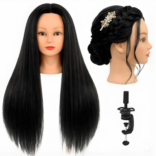 Rapidsflow Synthetic Sew-In Straight, Curly Hair Dummy, Black