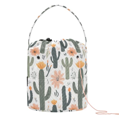Yarn Storage Bag Small Crochet Bag Knitting Bag Organizer Cactus Korean Yarn Bags for Crocheting Basket