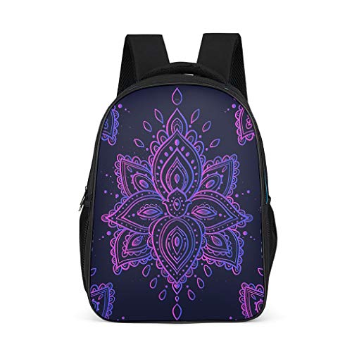 BTJC88 Mochila con diseño de mandala morada  estilo vintage  para botellas de agua