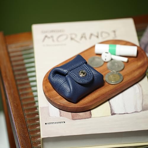 Image of Cockatoo Genuine Leather Coin Pouch Change Holder, Mini Snap Pocket Wallet for Men Women (Verdant, Small)