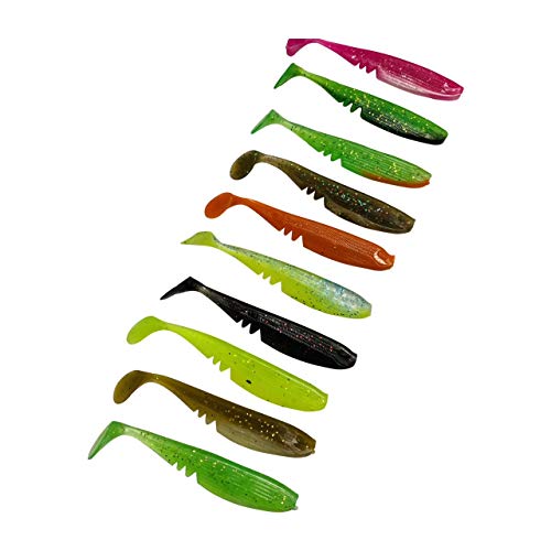 Lasama Schönheitsshop Moby Softbaits Germany Rackershad 10,5 cm Wild Mix 10 Stück Ohne PVC und ohne giftige Weichmacher