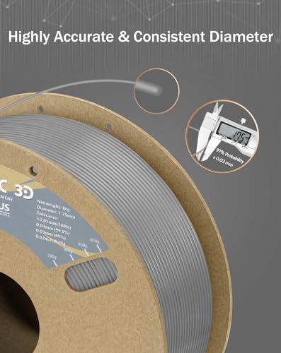 Image of DURAMIC 3D PLA+ Printer Filament 1.75mm PLA Plus Neatly 2Kg Spool(2.2lbs) | PLA Pro Tougher and Stronger, Dimensional Accuracy Probability + /- 0.02mm Gray
