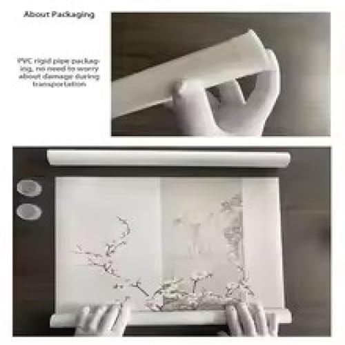Poster lèvres Shhh noir et blanc 40x60cm de style minimaliste avec cadre - 5