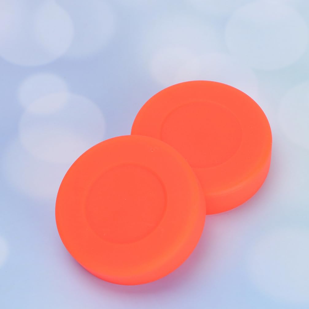 POPETPOP Rondelles de Hockey Glace 10 Pièces en Caoutchouc Rouge, Ronde
