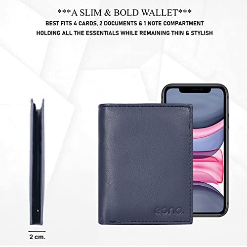 Amazon Brand - Eono Handmade Slim RFID Wallets for Men & Women - Genuine Leather Wallet Multi Cardholder Wallet