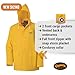 Pioneer Waterproof PVC Work Suit for Men – Repel Rain Gear Yellow Safety Jacket and Bib Pants - 3 PC Set With Detachable Hood - 4X-Large