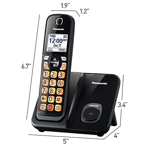 Panasonic Cordless Phone with Advanced Call Block, Bilingual Caller ID, Easy to Read Large High-Contrast Display, Expandable System with 1 Handset, KX-TGD810B (Black) - image 7