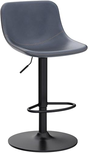 Miniatura 5 de Juego de 2 taburetes de bar ajustables, taburetes de bar giratorios modernos de mediados de siglo, taburetes industriales de altura de barra con