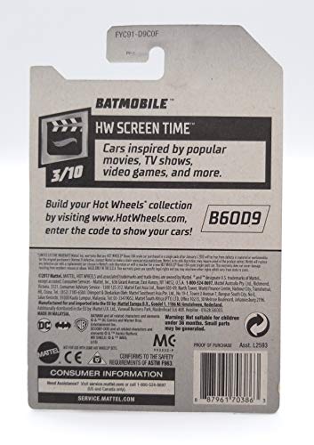 Hot Wheels 2019 HW Screen Time Batmobile miniatura 6