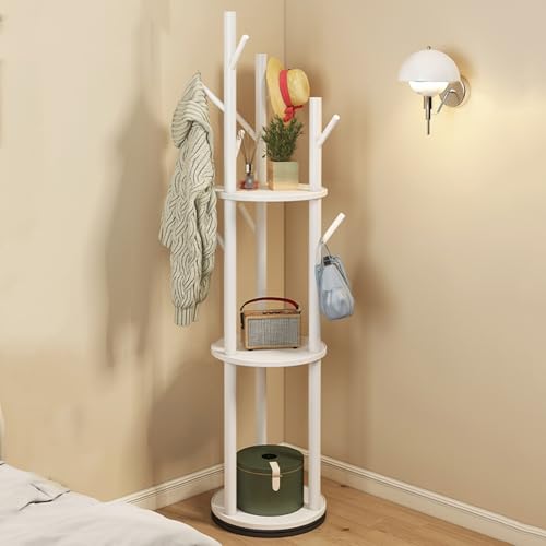 Porte-manteau rotatif en bois sur pied pour sublimer votre entrée