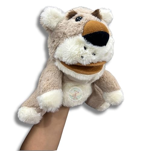 Image of Chi-Chimpu Talking Mouth Animal Hand Puppet - Interactive Plush Toy for Kids, Perfect for Storytelling, Imaginative Play, Educational Learning, and Creative Role-Playing - Off White