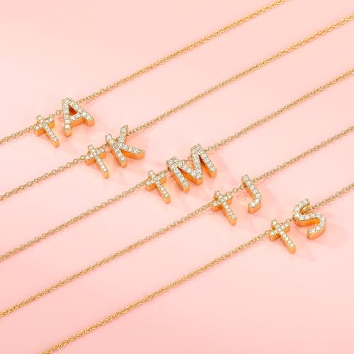 Cross Necklace for Women,14K Gold Plated Initial Necklace,Dainty Cross Letter Pendant Birthday Christmas Jewelry Gifts for Women4