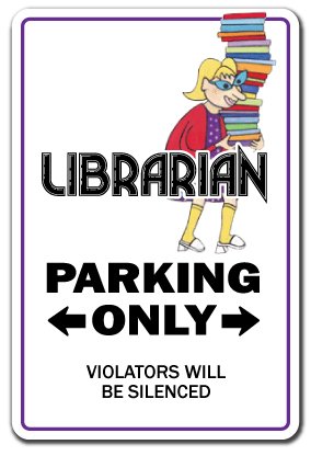 LIBRARIAN Sign library books book bookworm lover media center | Indoor/Outdoor | 12" Tall Plastic Sign