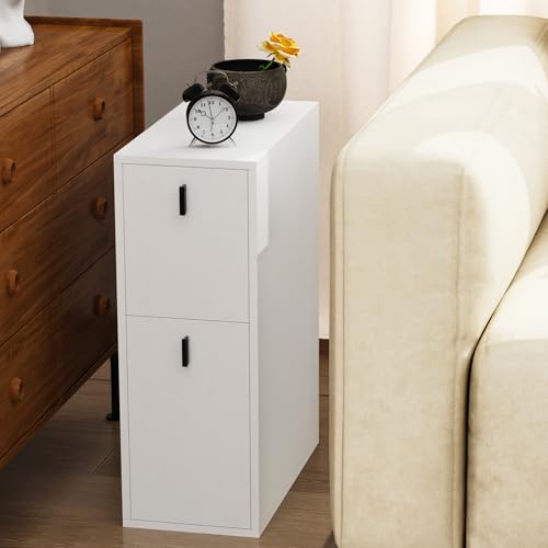 Chleby Mesita de Noche Estrecha Mesitas de Noche 25 cm de Ancho Mesilla de Noche Dormitorio Mesita Auxiliar Alta 25x51x68cm...