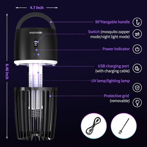 Insektenvernichter Elektrisch, UV Mückenlampe Fliegenfalle Innenbereich Mückenfalle Mückenschutz, USB Insektenvernichter Tragbare Fliegenfallen für Schlafzimmer, Wohnzimmer Büro, Küche und Camping