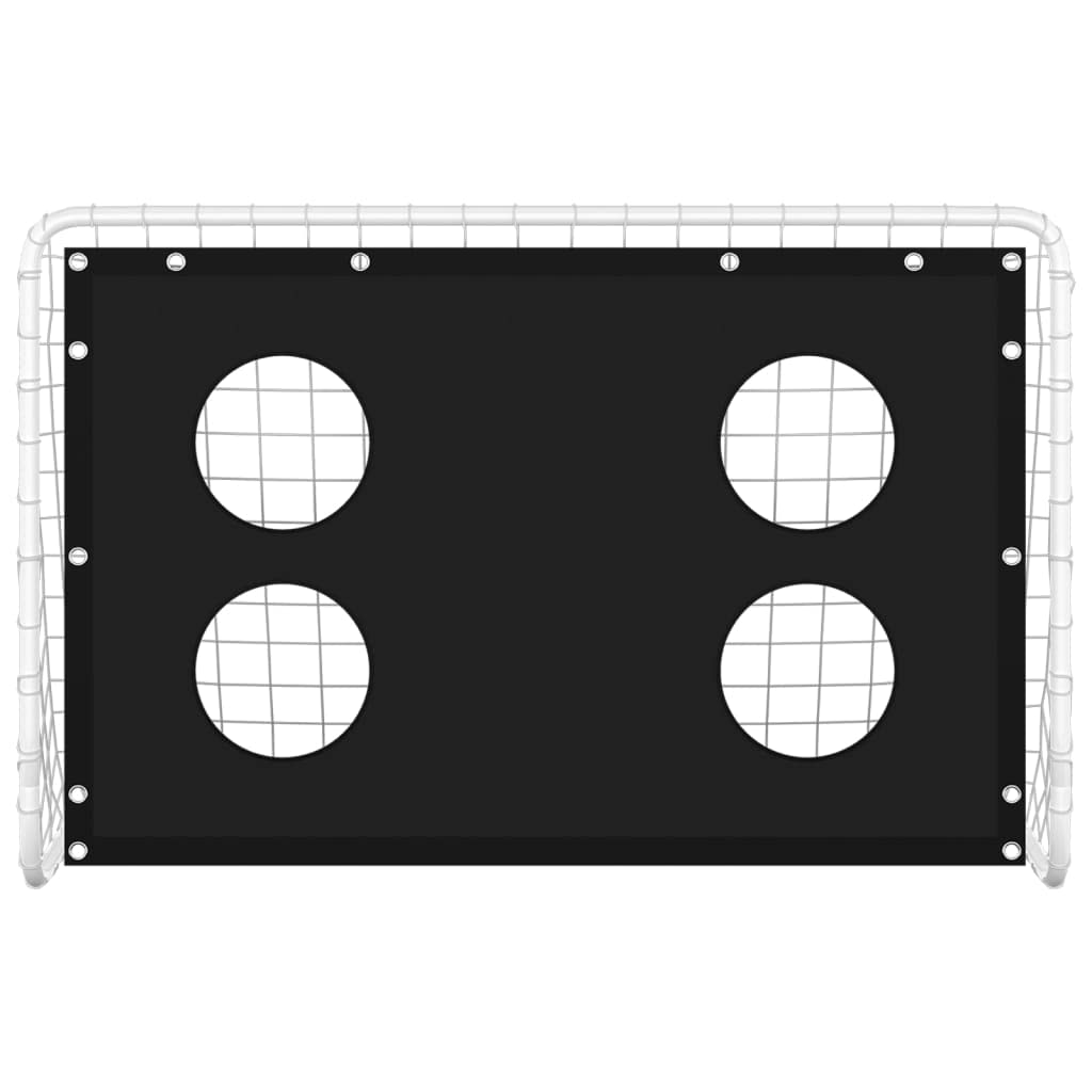 vidaXL Portería con Red de Entrenamiento para Juegos de Futbol con Pared de Puntería Portátil Interiores Exteriores Acero 184x61x122 cm