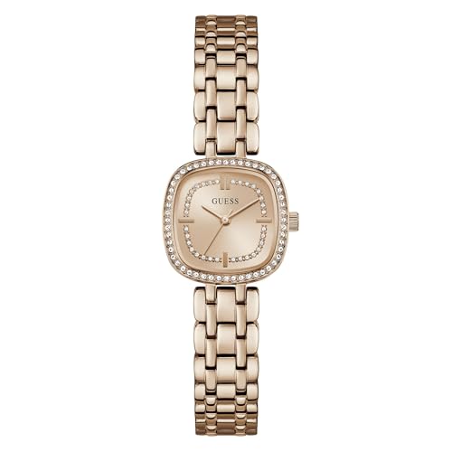 Image of GUESS Square 25mm Rose Gold Dial Analog Women Watch - GW1018L4