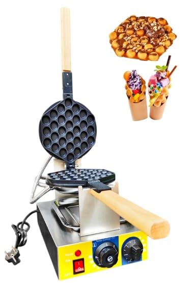 Shoppers Hub PNQ Electric Round Waffle Maker with Tiltable Long Wooden Handle 1415W SS Non-Stick Coated Plates 50-300�C Adjustable Temperature Commercial & Home Use-image-19