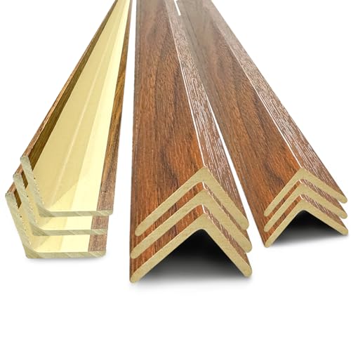 Image of 9Pcs 48 inch Wall Corner Protector,Wood Grain Wall Edges Strip Guards Trim | Walnut,Pre-Cut,Avoid Scratching Scuffs,Furniture Cabinet Protection