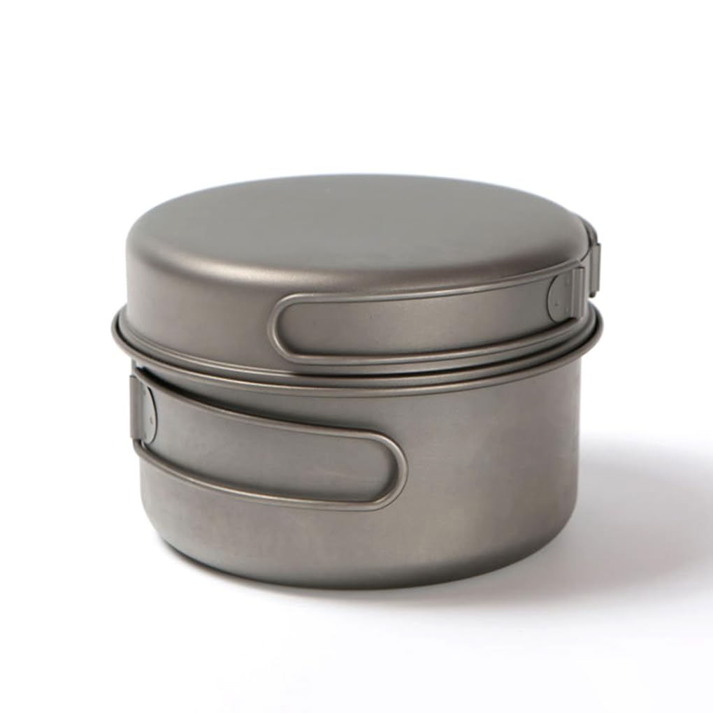 Tragbares Kochgeschirr, Topf, Schüssel, leichtes Geschirr, Utensilien, reines Titan, Wandern, Picknick, Reisen, Trekking, Grillen, Sport, Topf, 1000 ml