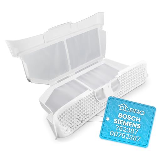 DL-pro Filtre à peluches pour sèche-linge IQ300 IQ500 IQ700 Serie 4 Serie 6 Avantixx 7&8 Series 800 Extraklasse Maxx 7&8 compatible avec Bosch Siemens Balay...