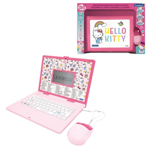 Lexibook, Hello Kitty, Zweisprachiger Lern-Laptop Englisch/Deutsch,164 Aktivitäten: Sprache, Schreiben, Mathematik, Logik, Musik und Spiele, für Jungen und Mädchen, JC598HKi3