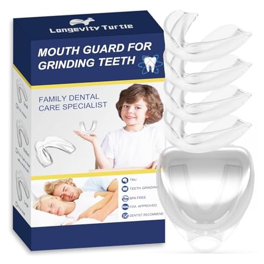 EastermCare Kinder-Mundschutz zum Zähneknirschen, 4 Stück Bissschutz + Zahnschutz-Etui, beseitigt klirrende Bruxismus, Zahnaufhellung und Sport, formbare Bissschutz für Kinder (5–10 Jahre alte Kinder)