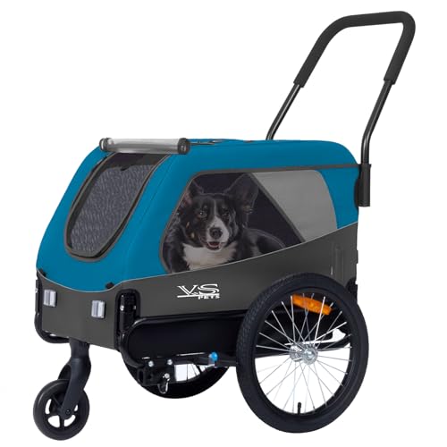 Tiggo VS Pets Medium Hundeanhänger & Buggy 2in1 Fahrradanhänger Hundebuggy Jogger 80204 (BLAU)
