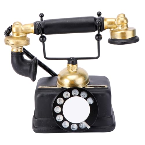 Teléfono de disco vintage para decoración de escritorio en salón