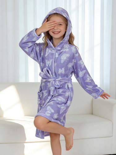 Image of Doctor Unicorn Soft Hooded Rainbow Bathrobe Sleepwear for Girls