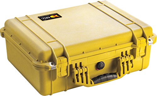 PELI 1520 Maletín protector estanco para equipos frágiles como sistemas ópticos y cámaras, IP67 estanco, 24L de capacidad, fabricado en Alemania, sin espuma, color amarillo