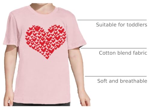 Image of LAZYCHILD Kids Valentine Shirt Girls Valentines Day Shirts Heart Graphic Long Sleeve Striped Tee Tops 5-14 Years