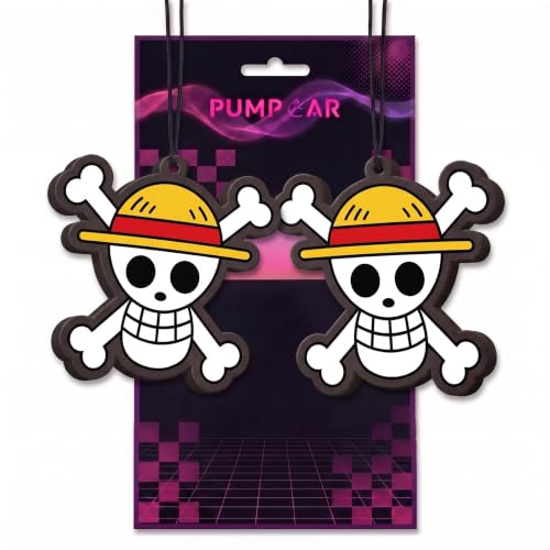 Image of PumpCar car air freshener 2-piece double-sided skull hanging vanilla-scented for rearview mirror Car Interior Accessories Household Gifts Pirate Manga Fans Jolly Roger Truck SUV Home Office Decor
